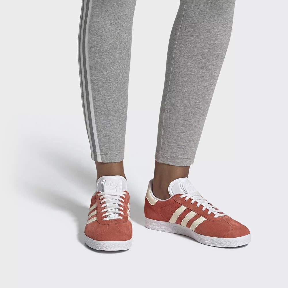 Adidas Gazelle Tenis Naranjas Para Mujer (MX-92991)